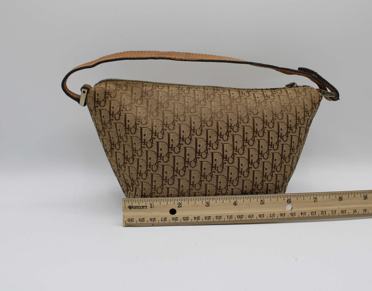 Christian Dior Brown Trotter Canvas Leather Shoulder Bag