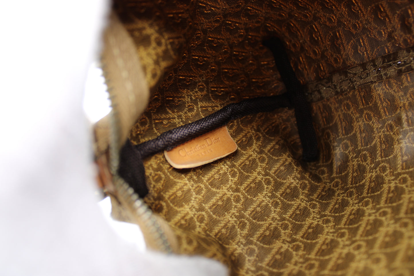 Christian Dior Brown Trotter Canvas Leather Shoulder Bag