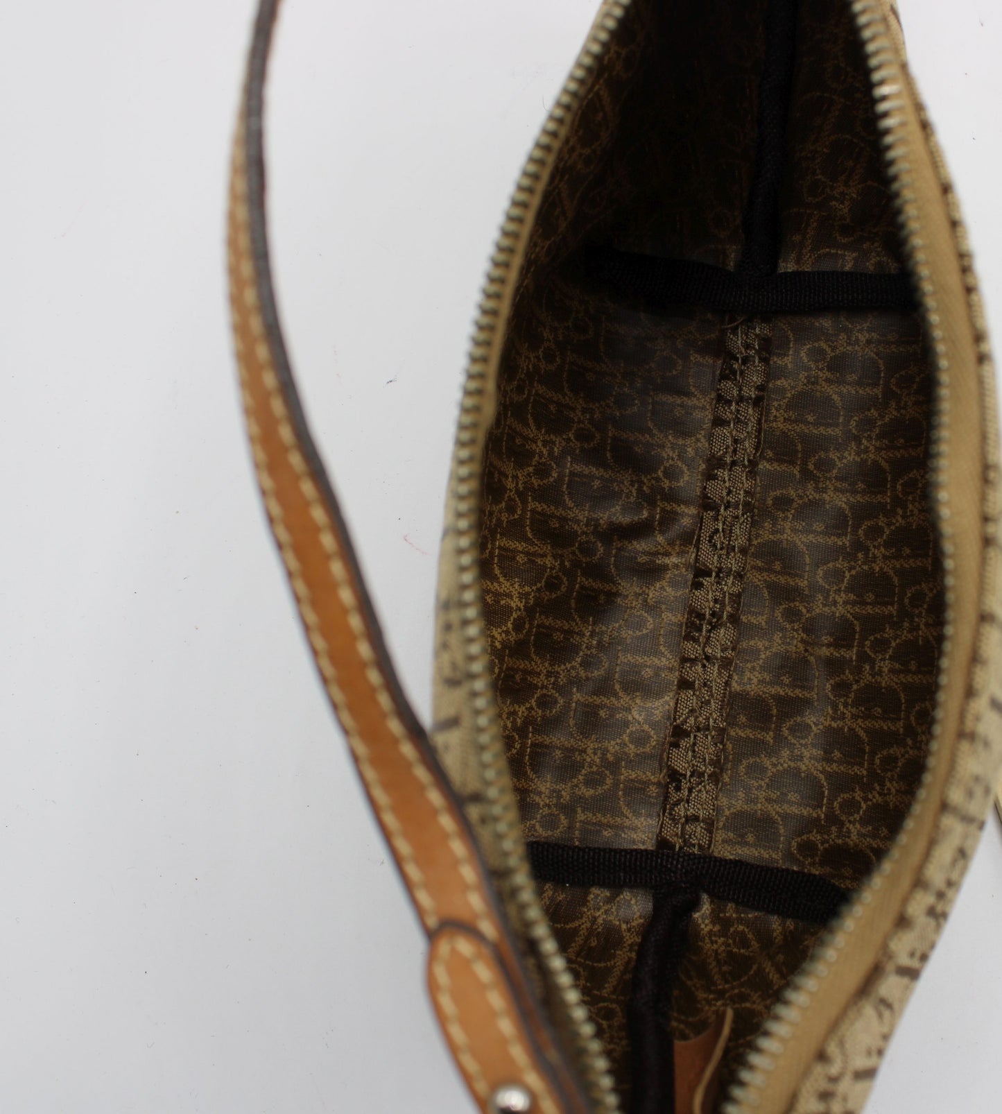 Christian Dior Brown Trotter Canvas Leather Shoulder Bag
