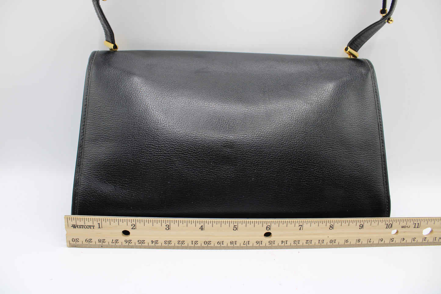 Christian Dior Black Leather Gold CD Clasp Shoulder Bag