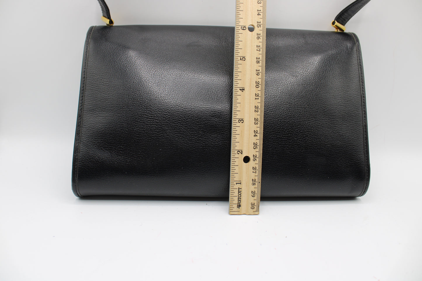 Christian Dior Black Leather Gold CD Clasp Shoulder Bag