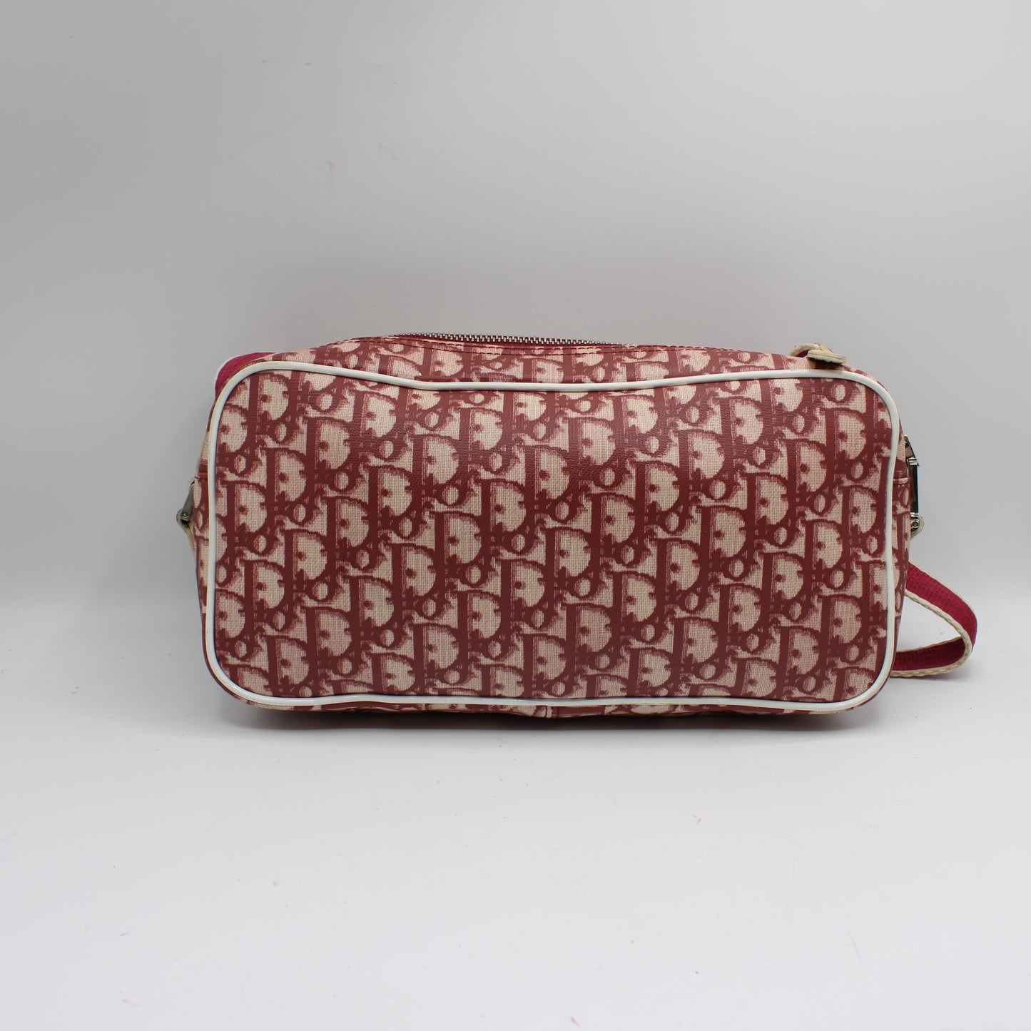 Christian Dior Burgundy Trotter Number 2 Canvas Crossbody Shoulder Bag