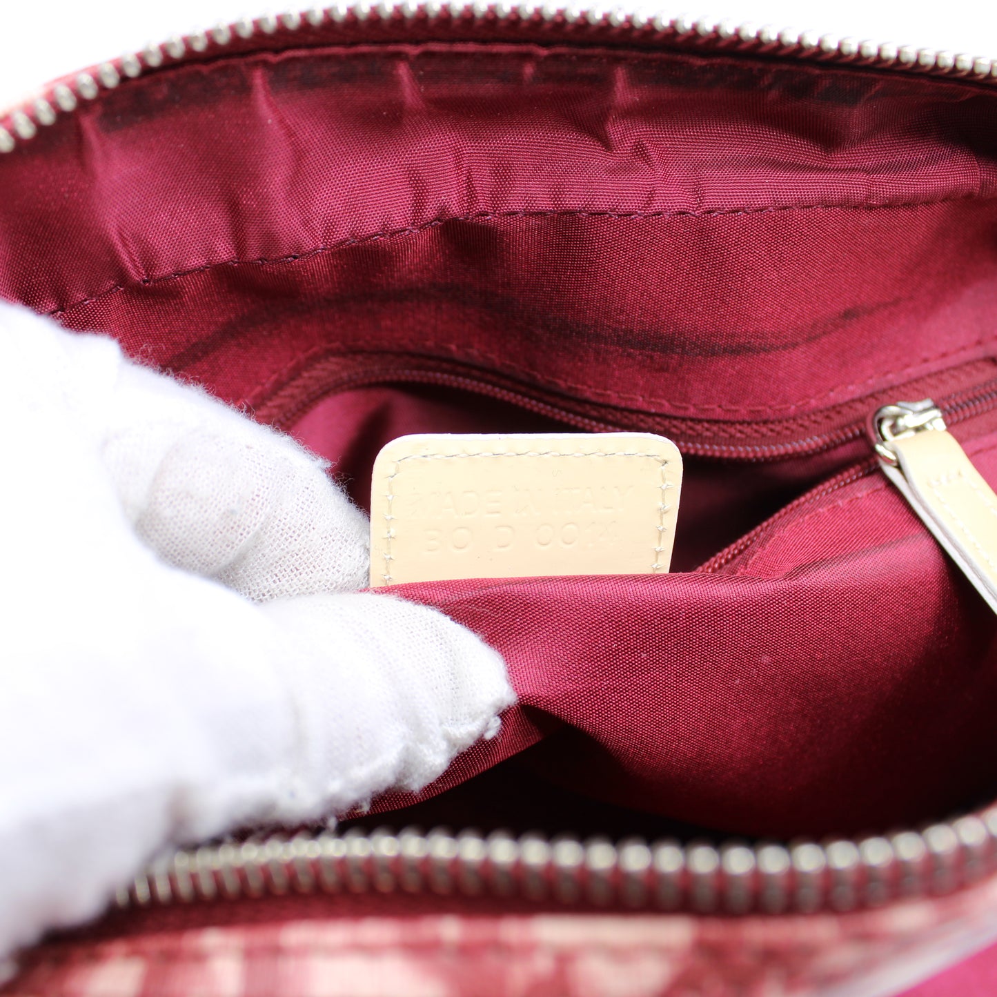 Christian Dior Burgundy Trotter Number 2 Canvas Crossbody Shoulder Bag
