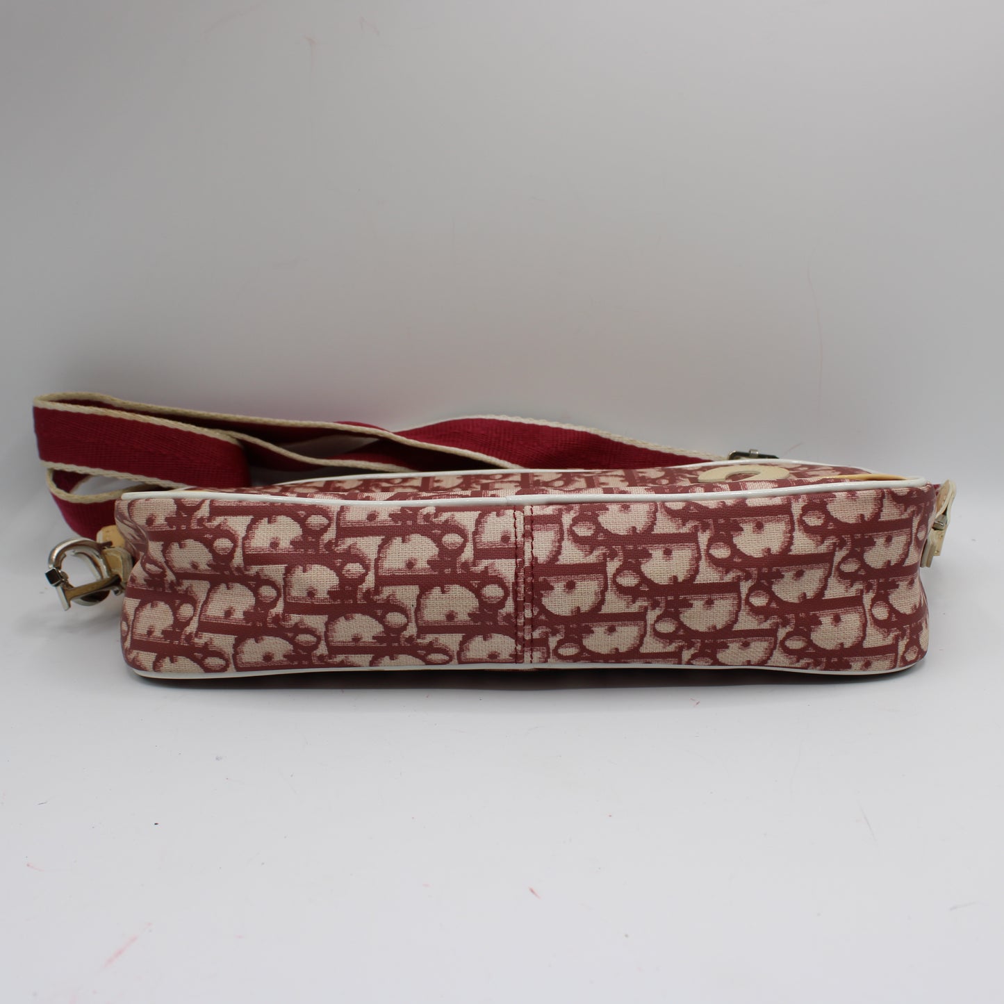 Christian Dior Burgundy Trotter Number 2 Canvas Crossbody Shoulder Bag