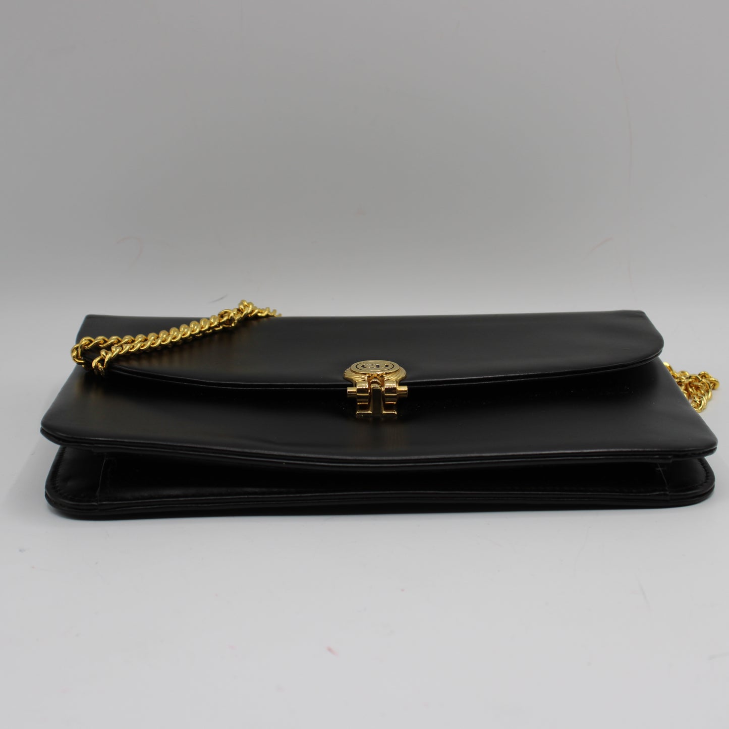 Christian Dior Black Leather Flap Chain Crossbody Shoulder Bag
