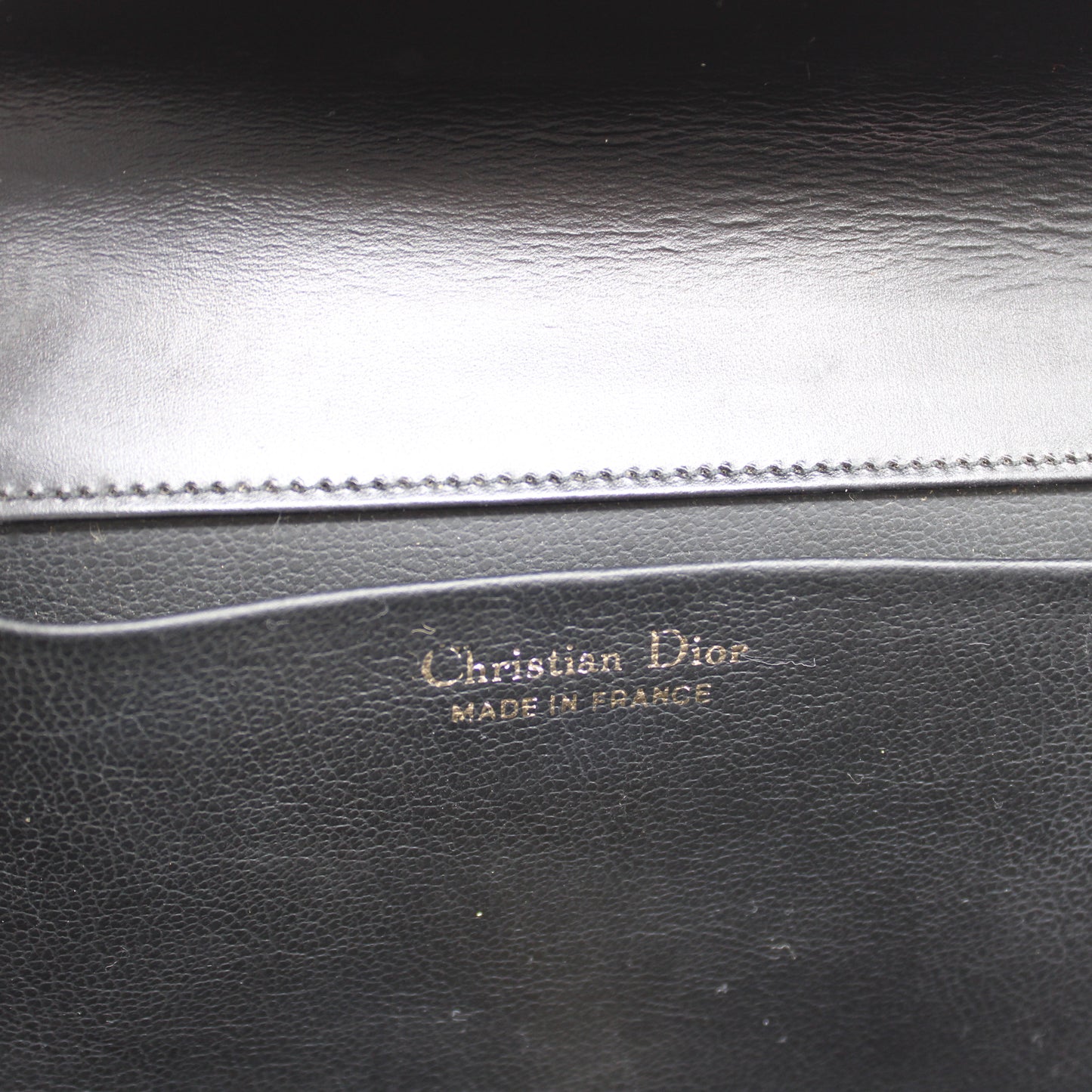 Christian Dior Black Leather Flap Chain Crossbody Shoulder Bag