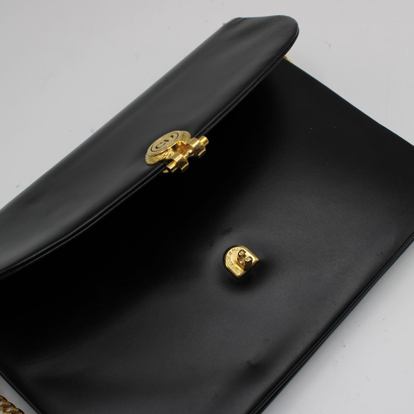 Christian Dior Black Leather Flap Chain Crossbody Shoulder Bag