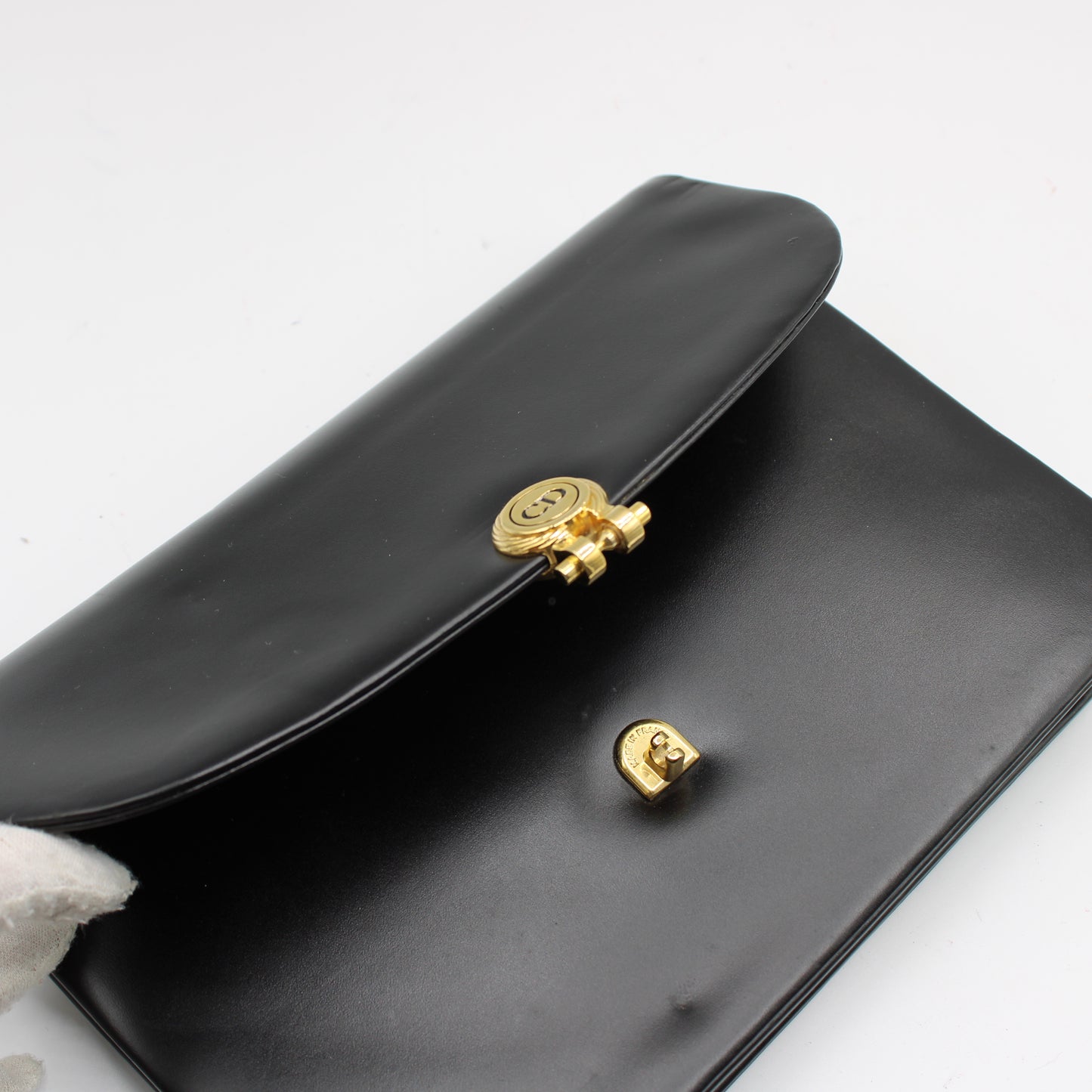 Christian Dior Black Leather Flap Chain Crossbody Shoulder Bag
