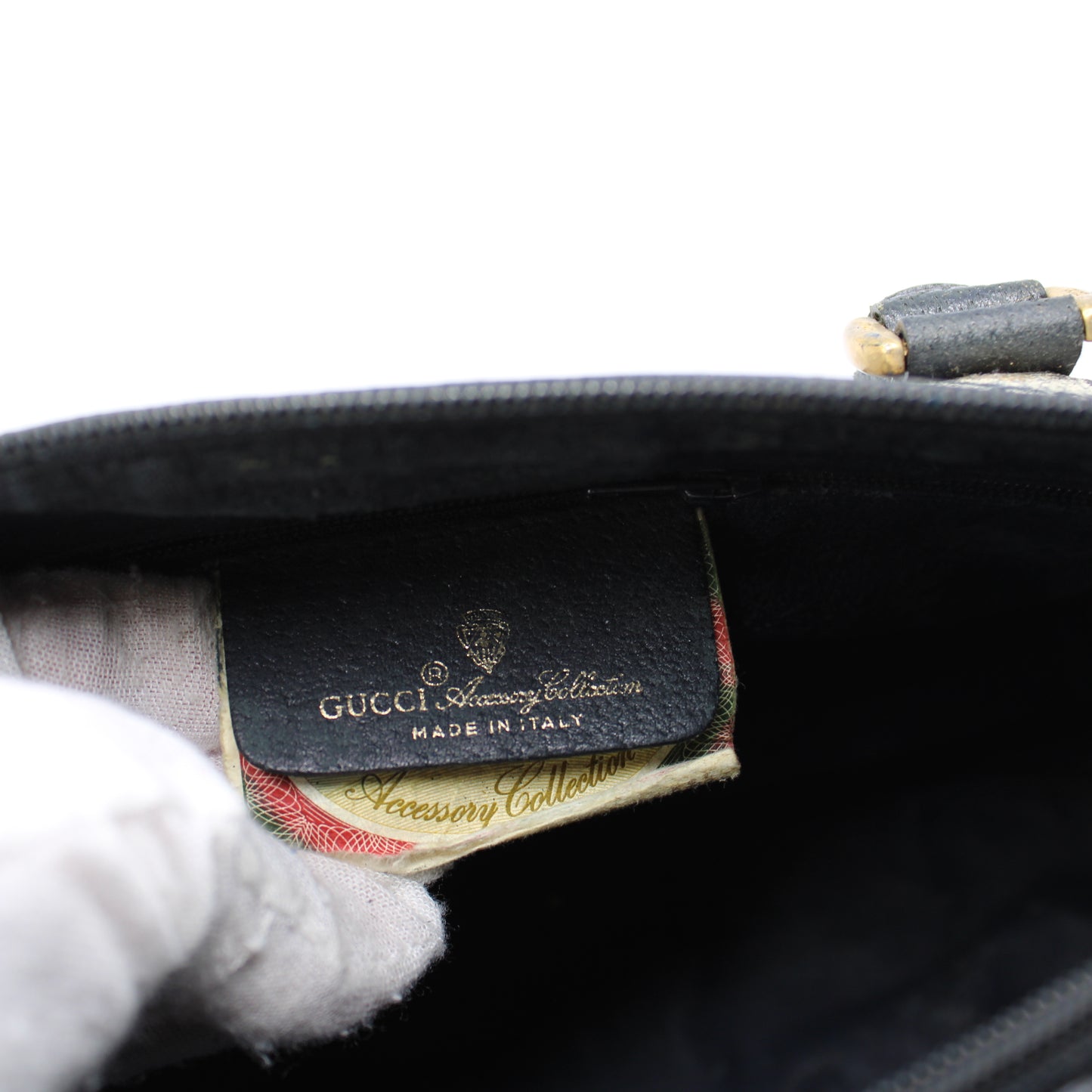 Gucci Navy GG Supreme Web Stripe Canvas Boston Bag