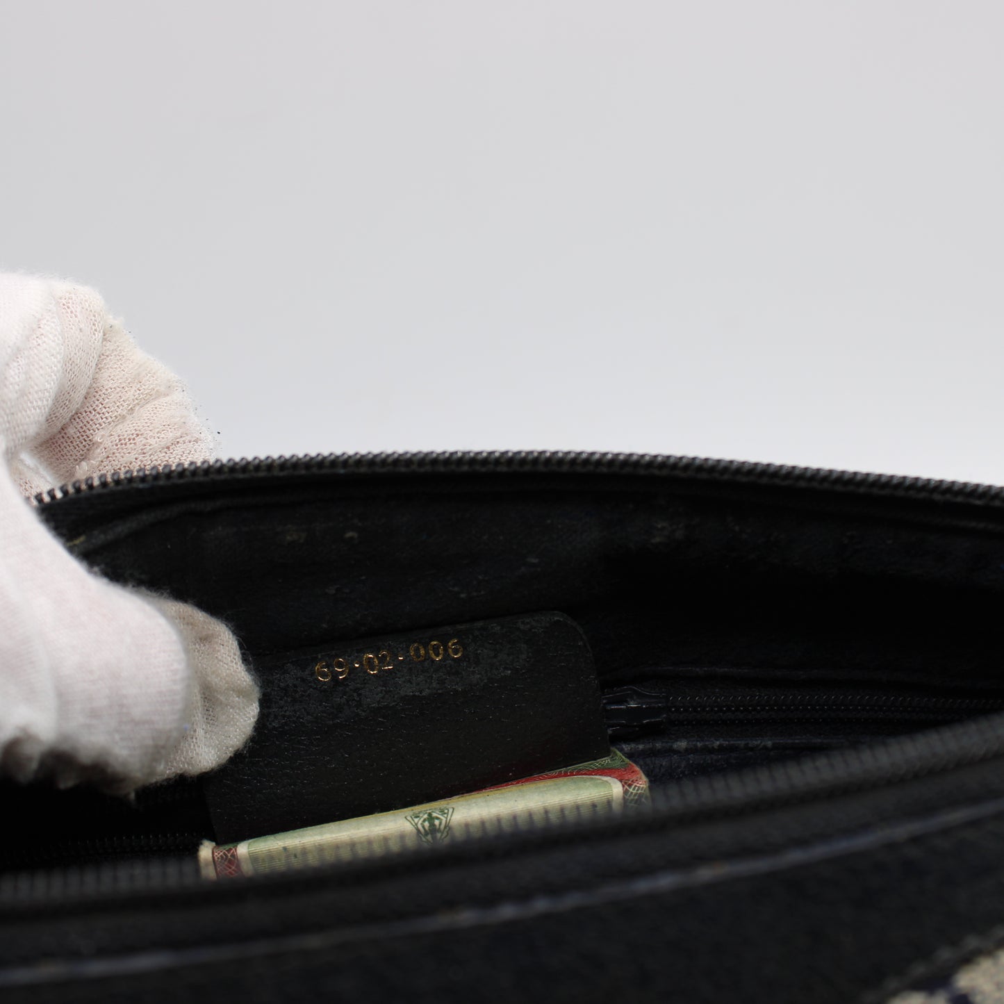 Gucci Navy GG Supreme Web Stripe Canvas Boston Bag