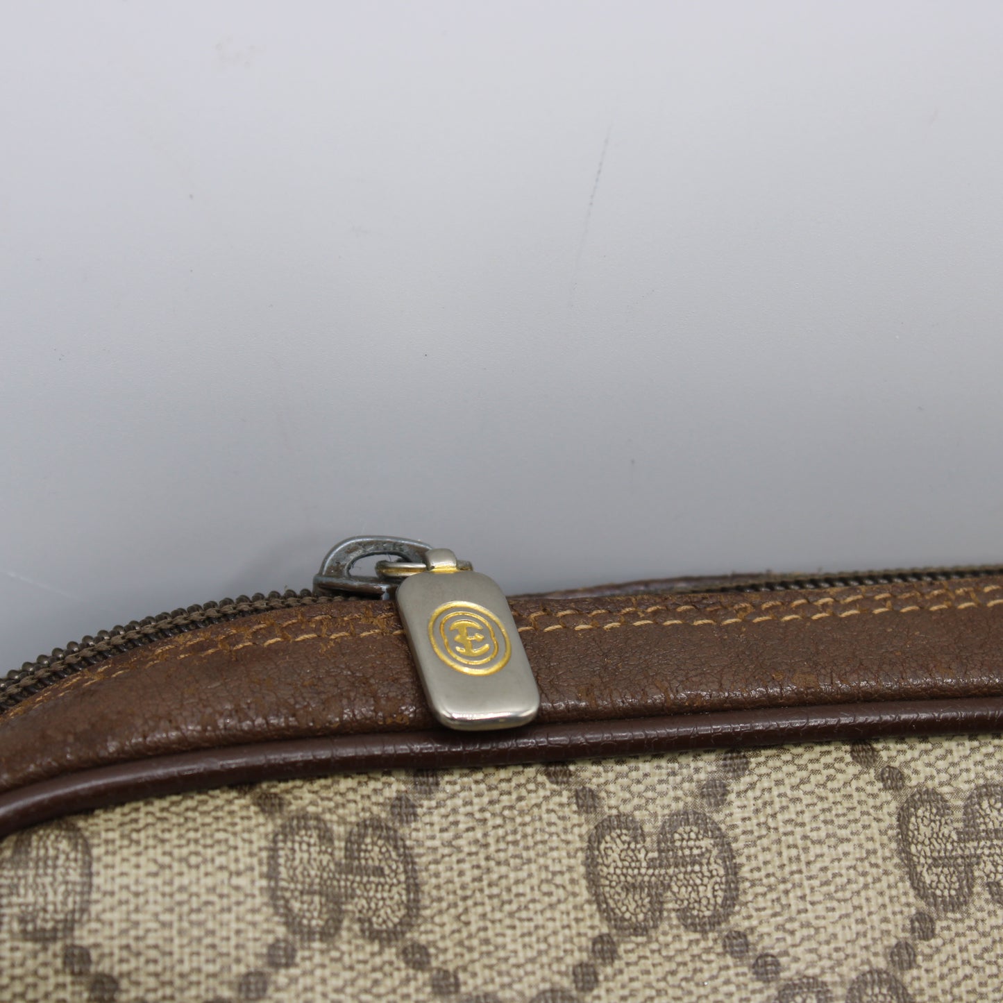 Gucci Ophidia Beige GG Supreme Canvas Brown Leather Crossbody Bag
