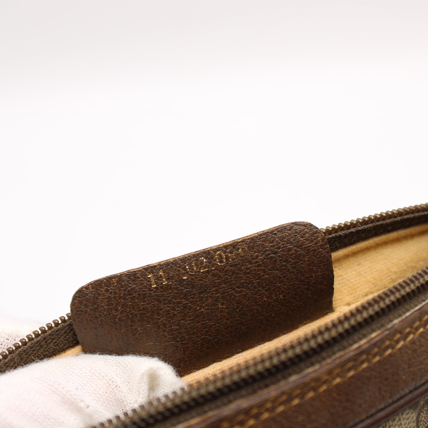 Gucci Ophidia Beige GG Supreme Canvas Brown Leather Crossbody Bag