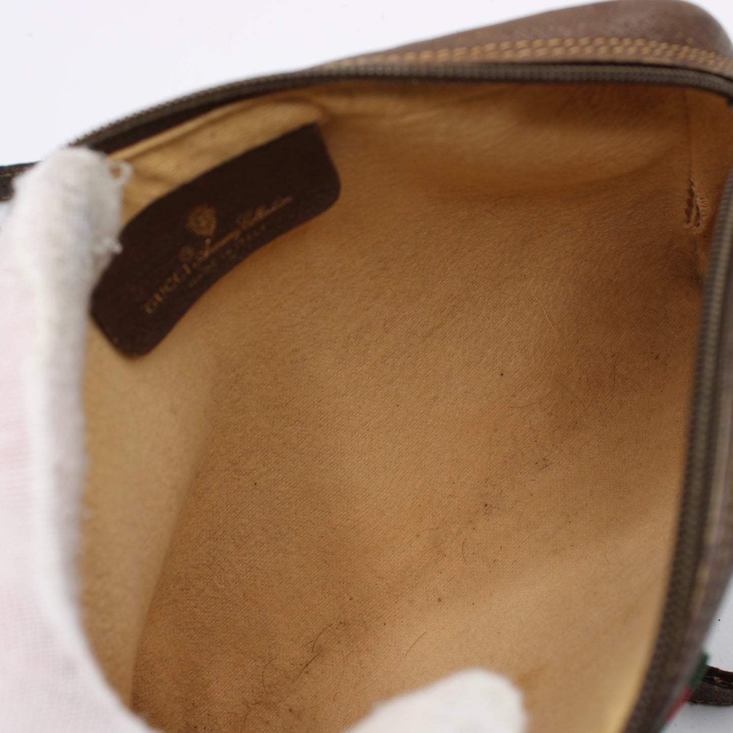 Gucci Ophidia Beige GG Supreme Canvas Brown Leather Crossbody Bag