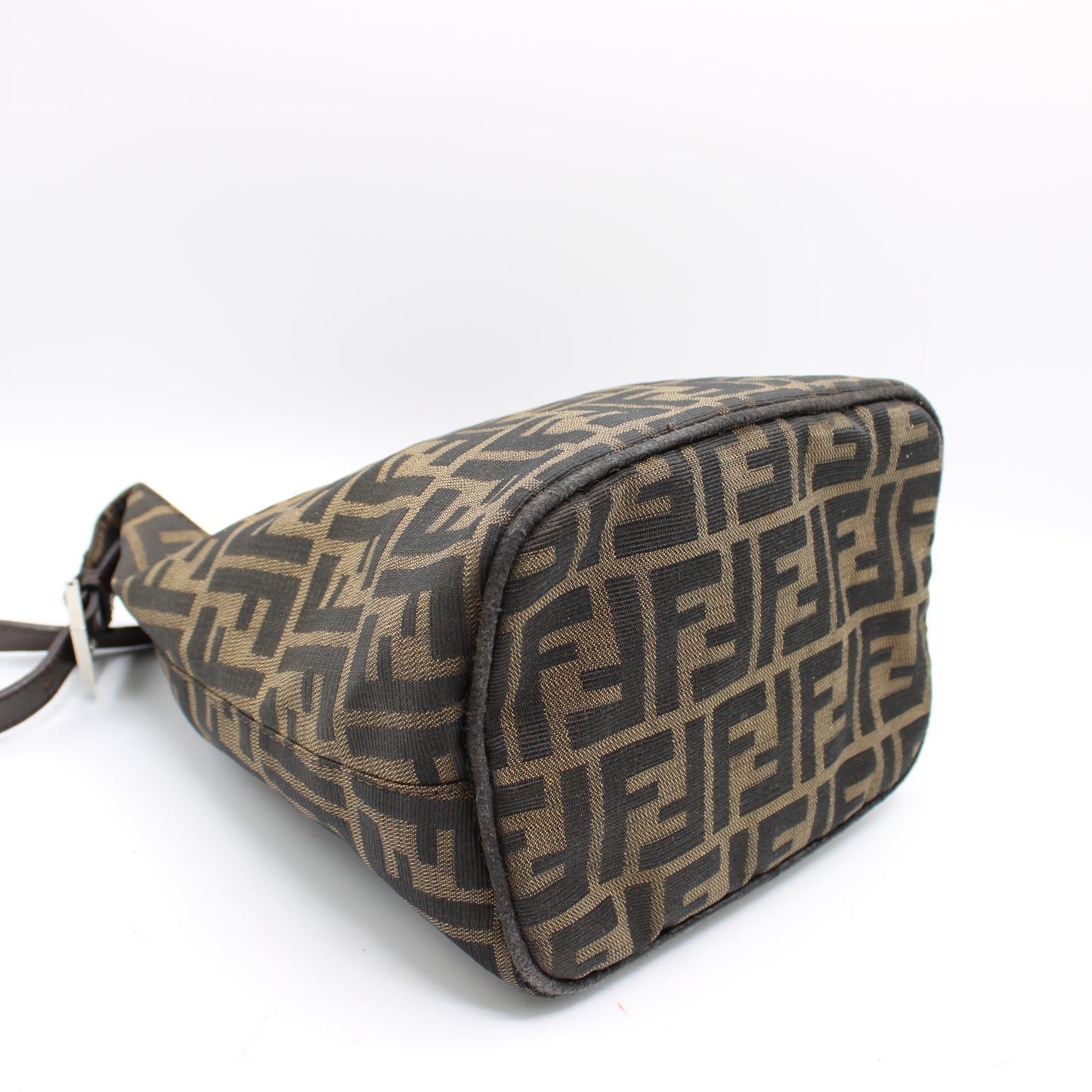 Fendi Brown Zucca Canvas Croissant Baguette Shoulder Bag