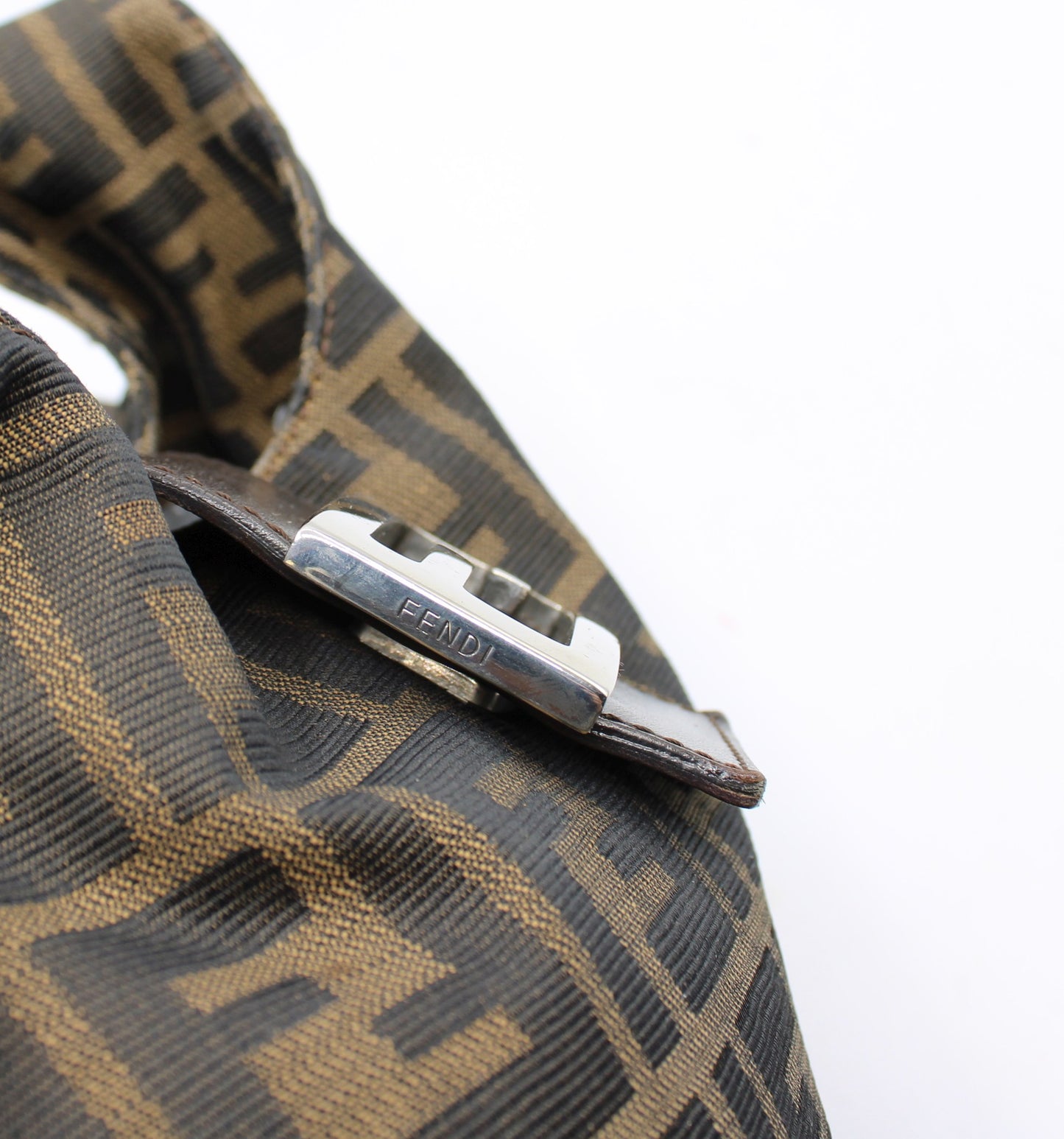Fendi Brown Zucca Canvas Croissant Baguette Shoulder Bag