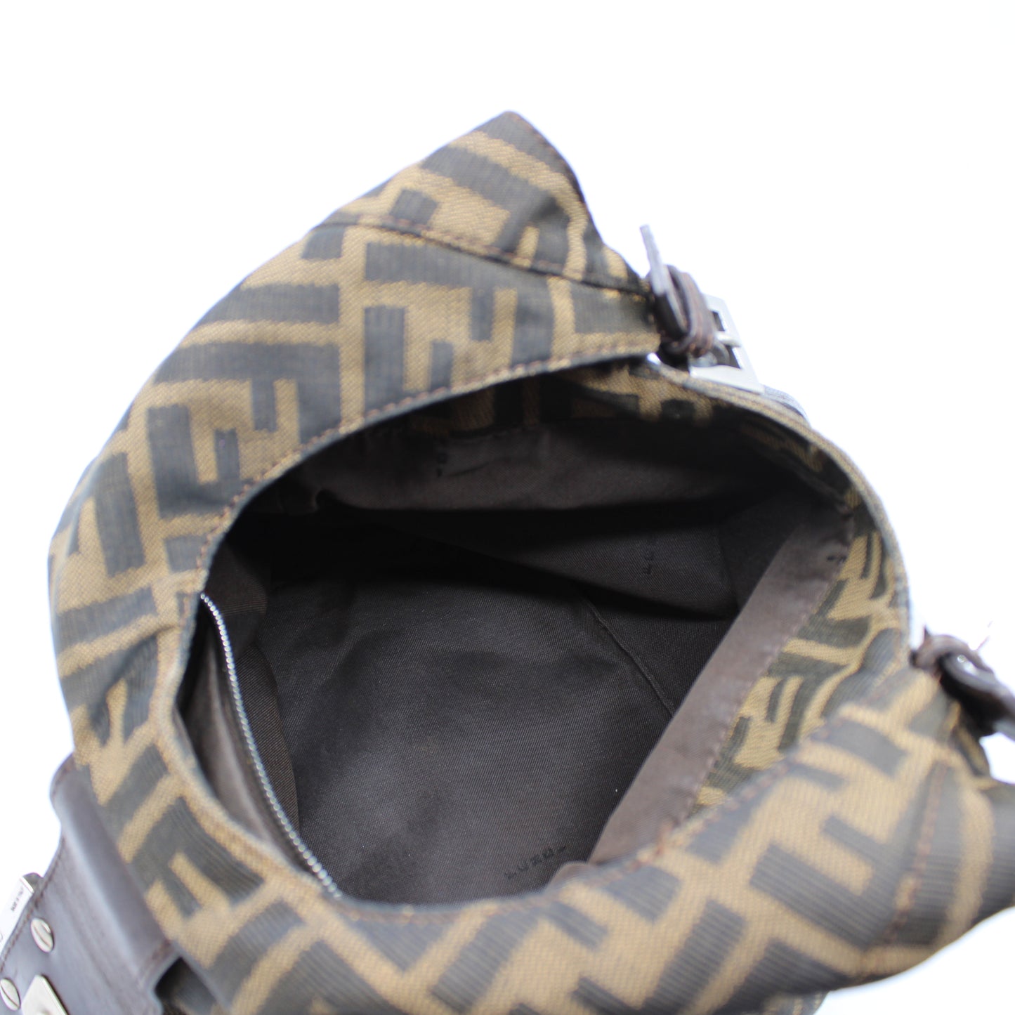 Fendi Brown Zucca Canvas Croissant Baguette Shoulder Bag