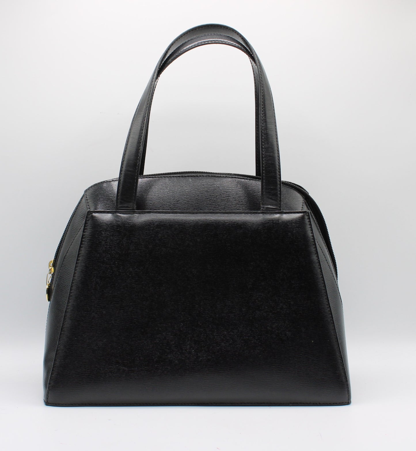 Christian Dior Black Saffiano Leather Gold Logo Shoulder Bag