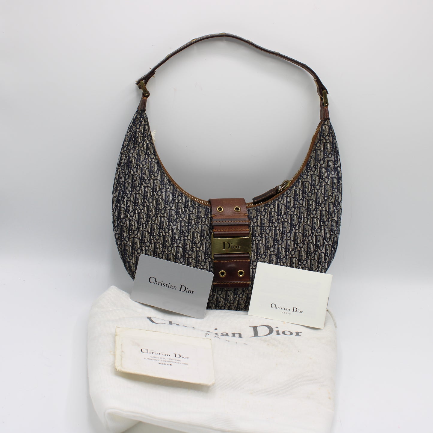Christian Dior Blue Oblique Canvas Street Chic Hobo Bag