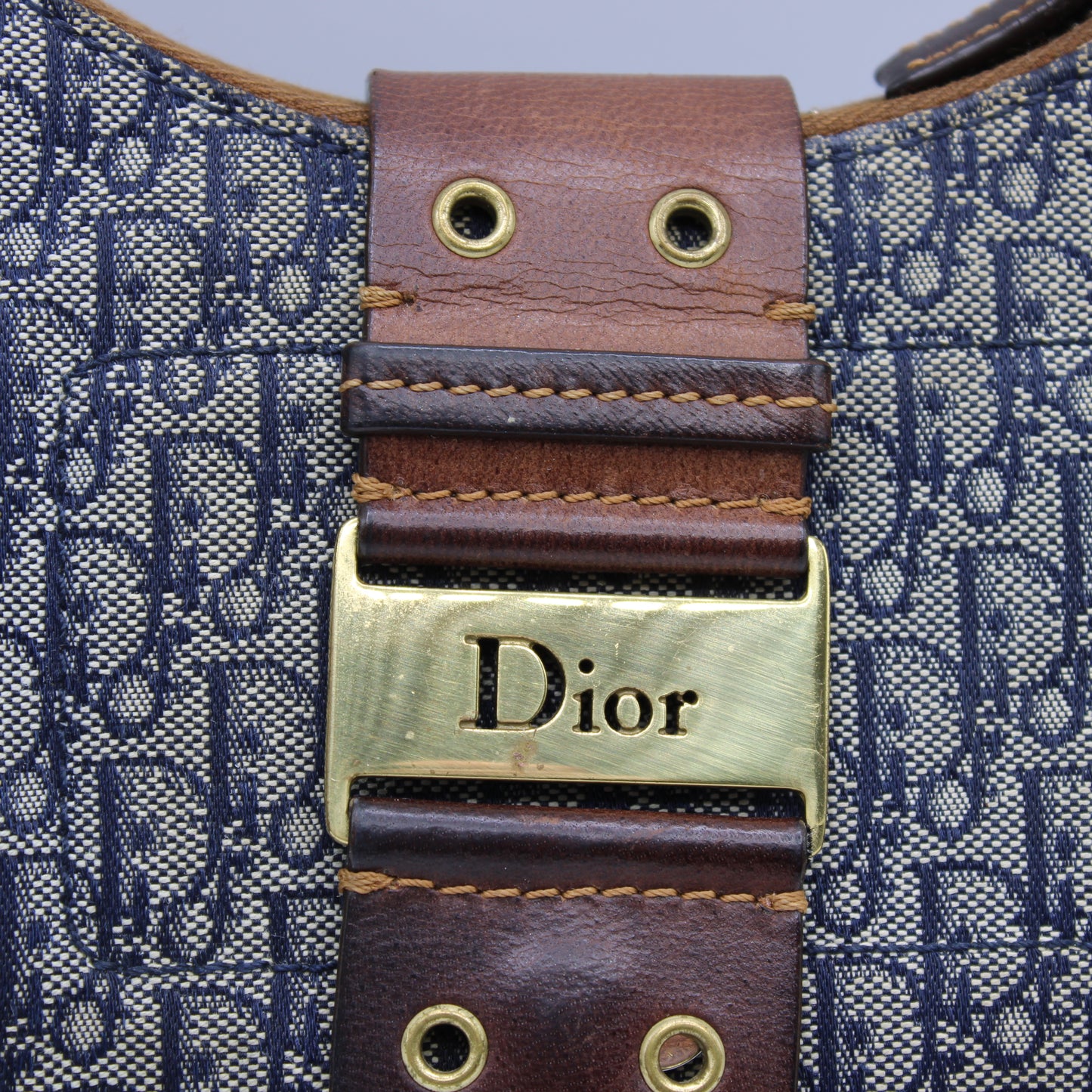 Christian Dior Blue Oblique Canvas Street Chic Hobo Bag