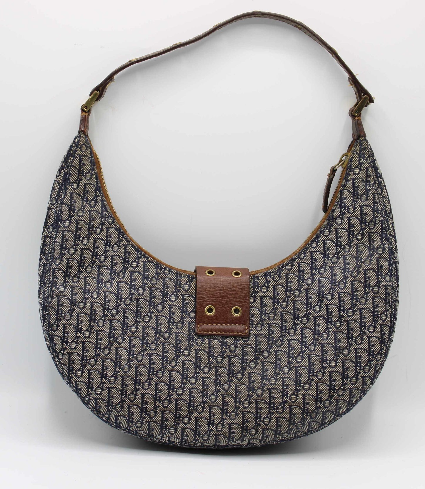 Christian Dior Blue Oblique Canvas Street Chic Hobo Bag