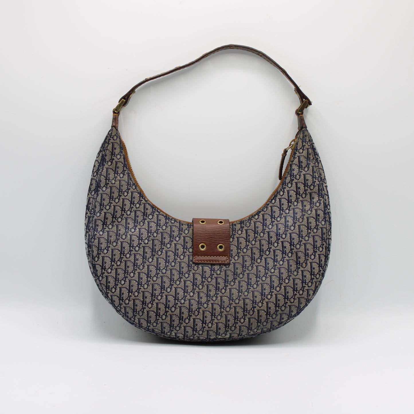 Christian Dior Blue Oblique Canvas Street Chic Hobo Bag