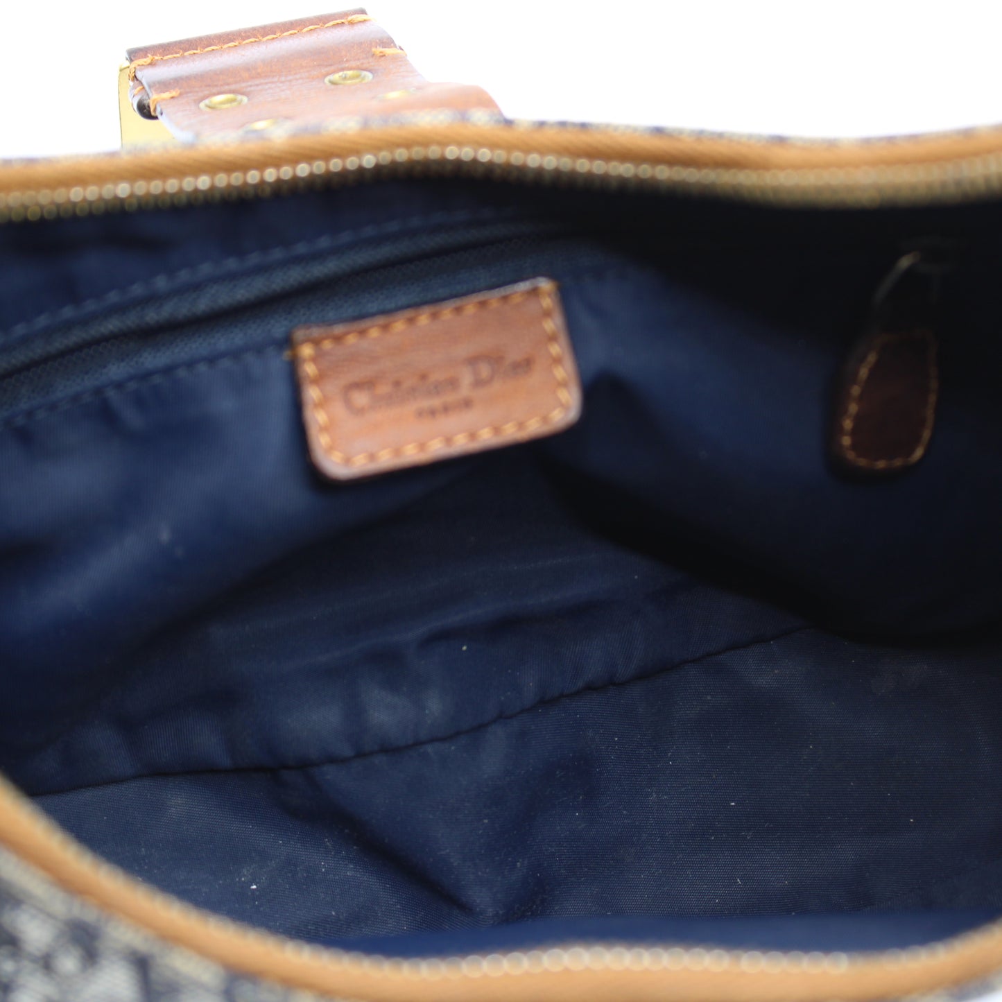 Fendi Blue Denim Leather Boat Shoulder Bag