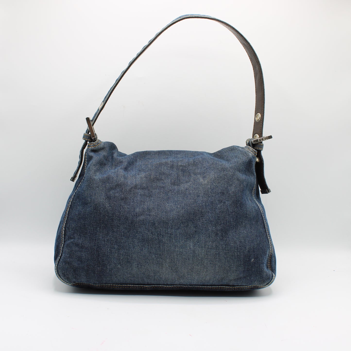 Fendi Blue Denim Mamma Baguette Shoulder Bag