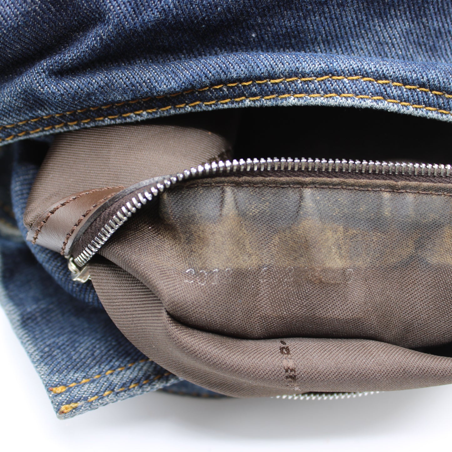 Fendi Blue Denim Mamma Baguette Shoulder Bag