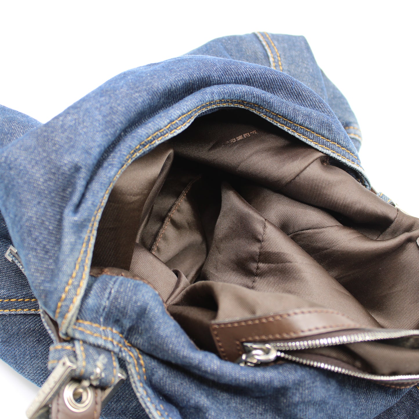 Fendi Blue Denim Mamma Baguette Shoulder Bag