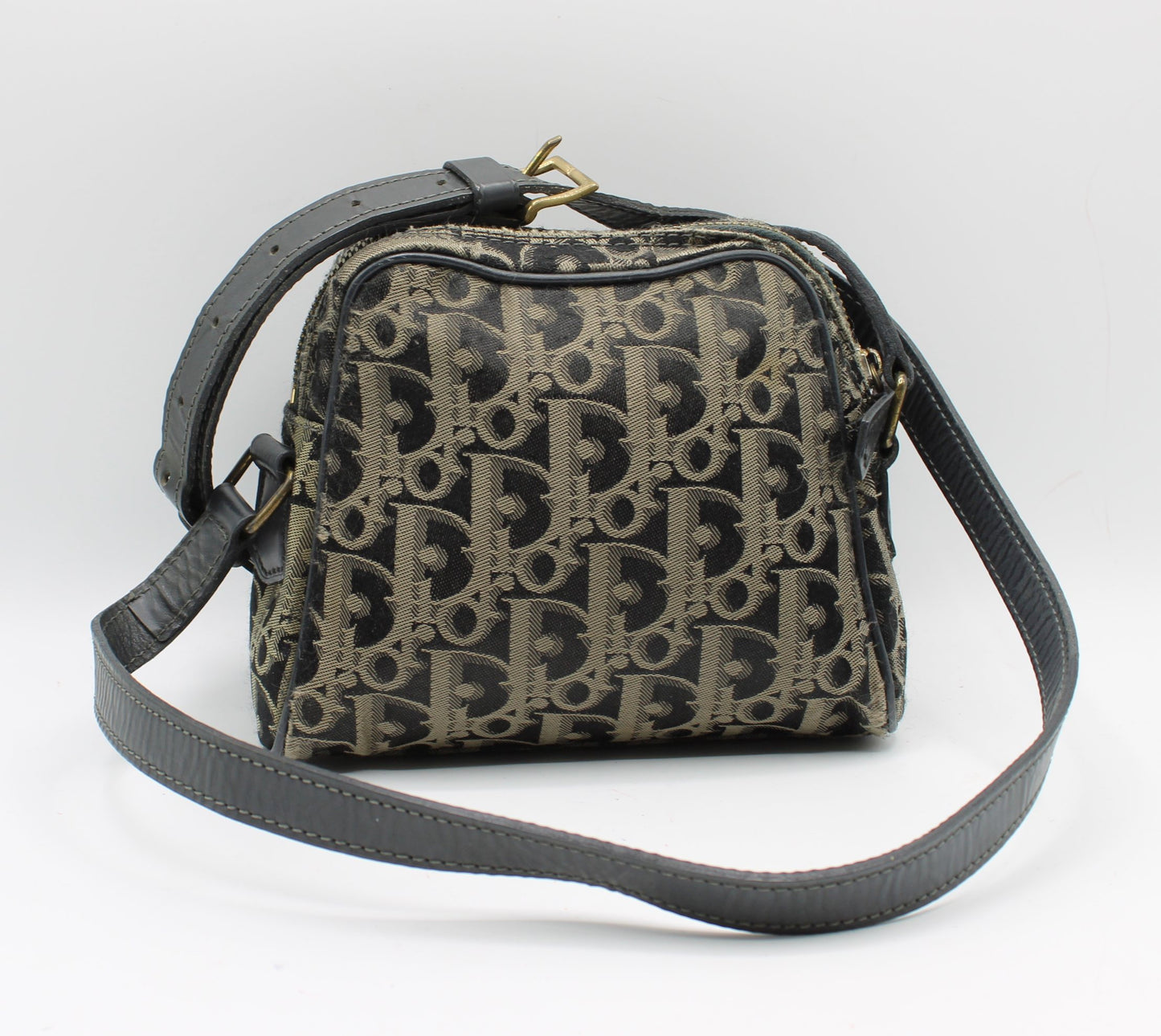 Christian Dior Navy Trotter Canvas Leather Crossbody Bag