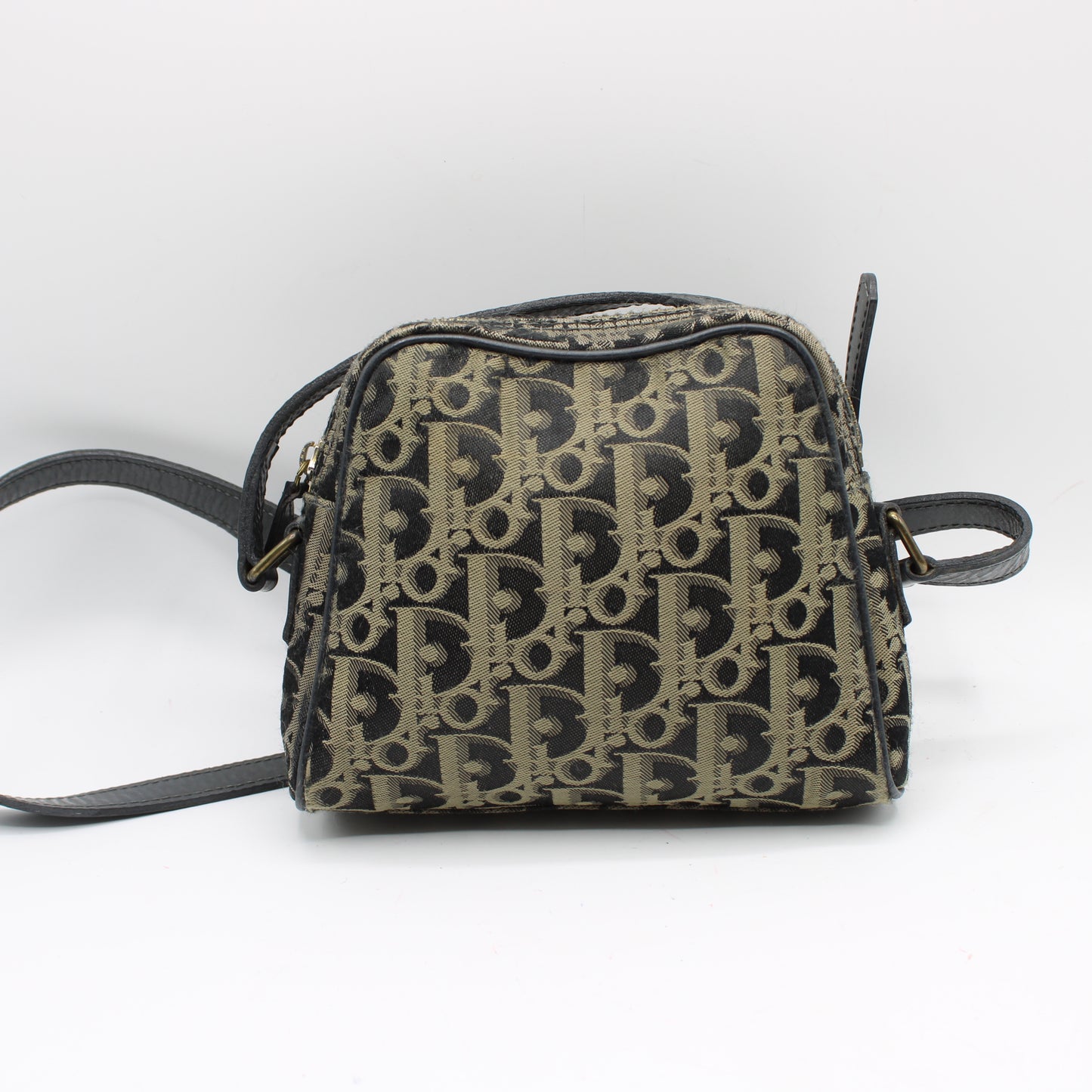Christian Dior Navy Trotter Canvas Leather Crossbody Bag