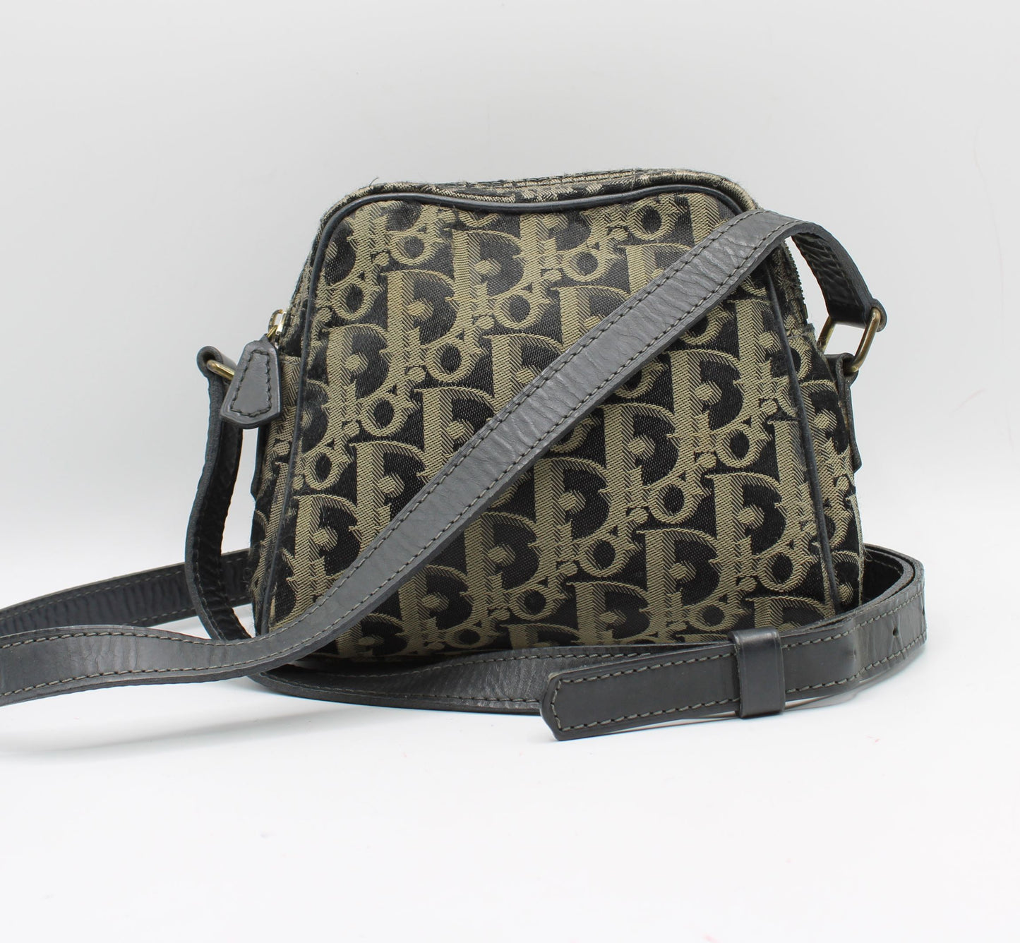 Christian Dior Navy Trotter Canvas Leather Crossbody Bag