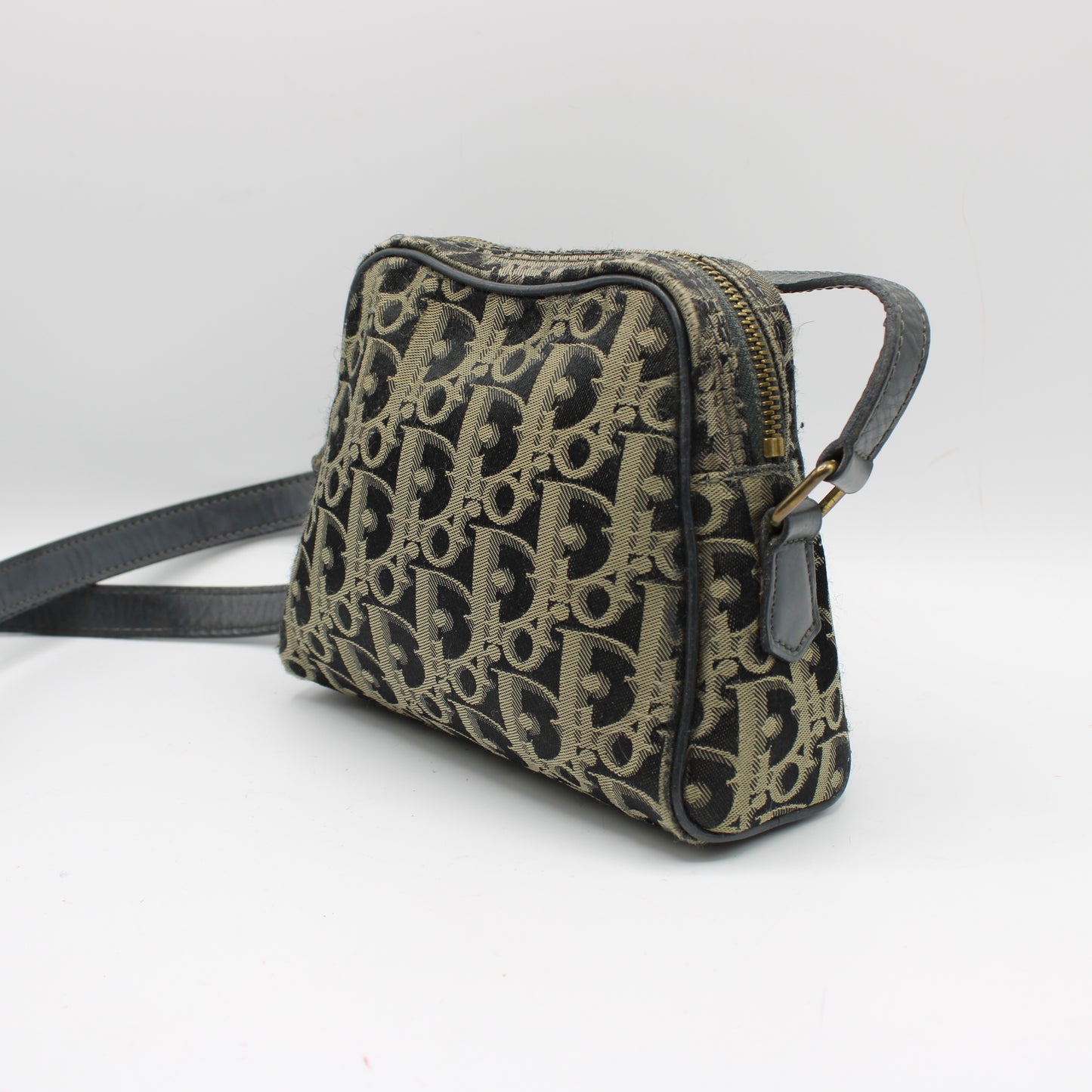 Christian Dior Navy Trotter Canvas Leather Crossbody Bag