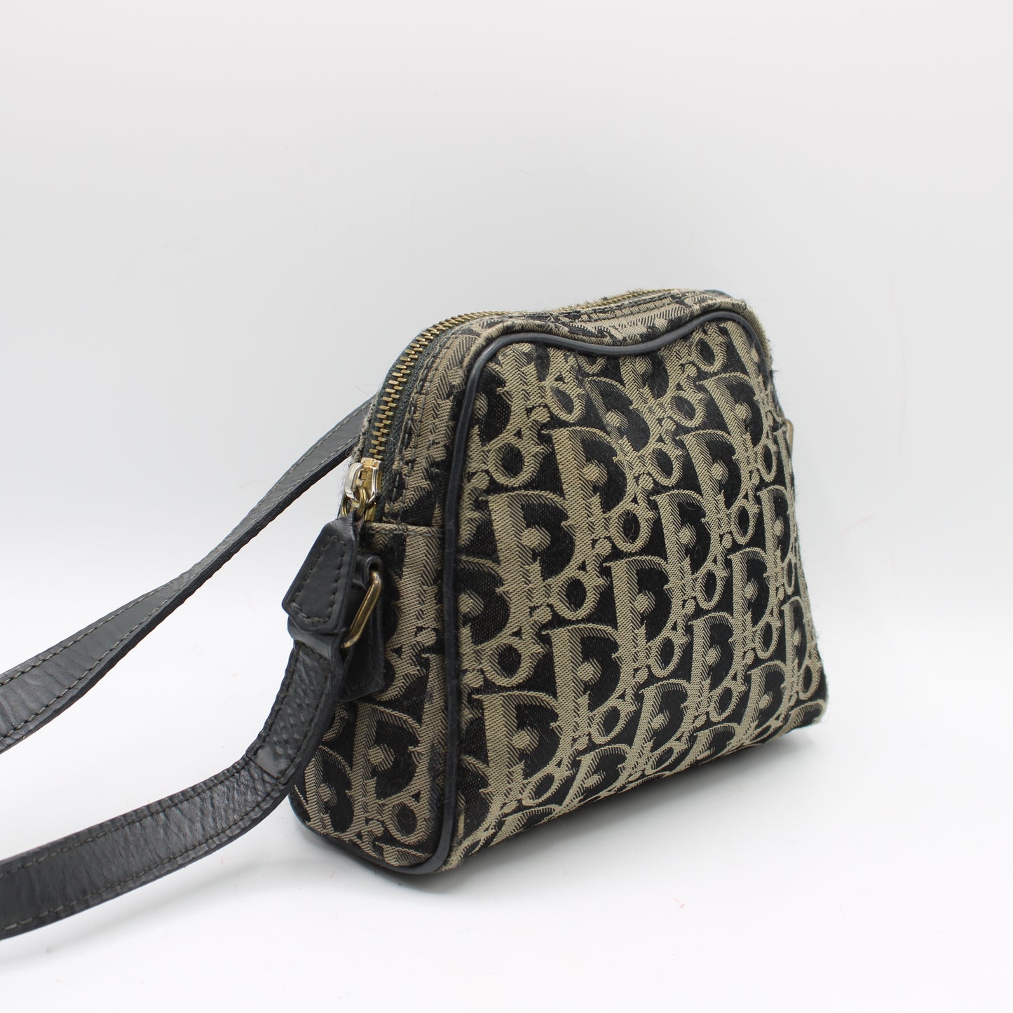 Christian Dior Navy Trotter Canvas Leather Crossbody Bag