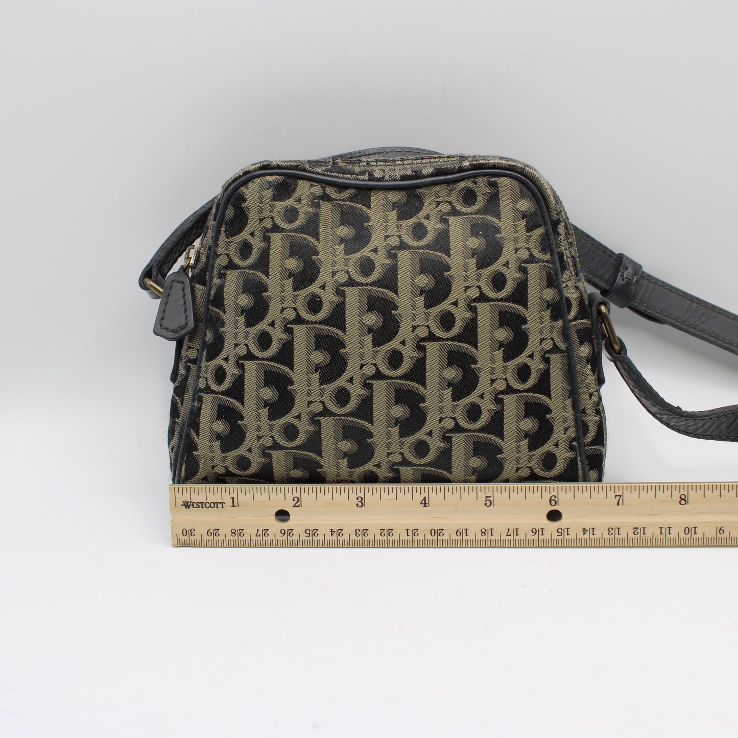 Christian Dior Navy Trotter Canvas Leather Crossbody Bag