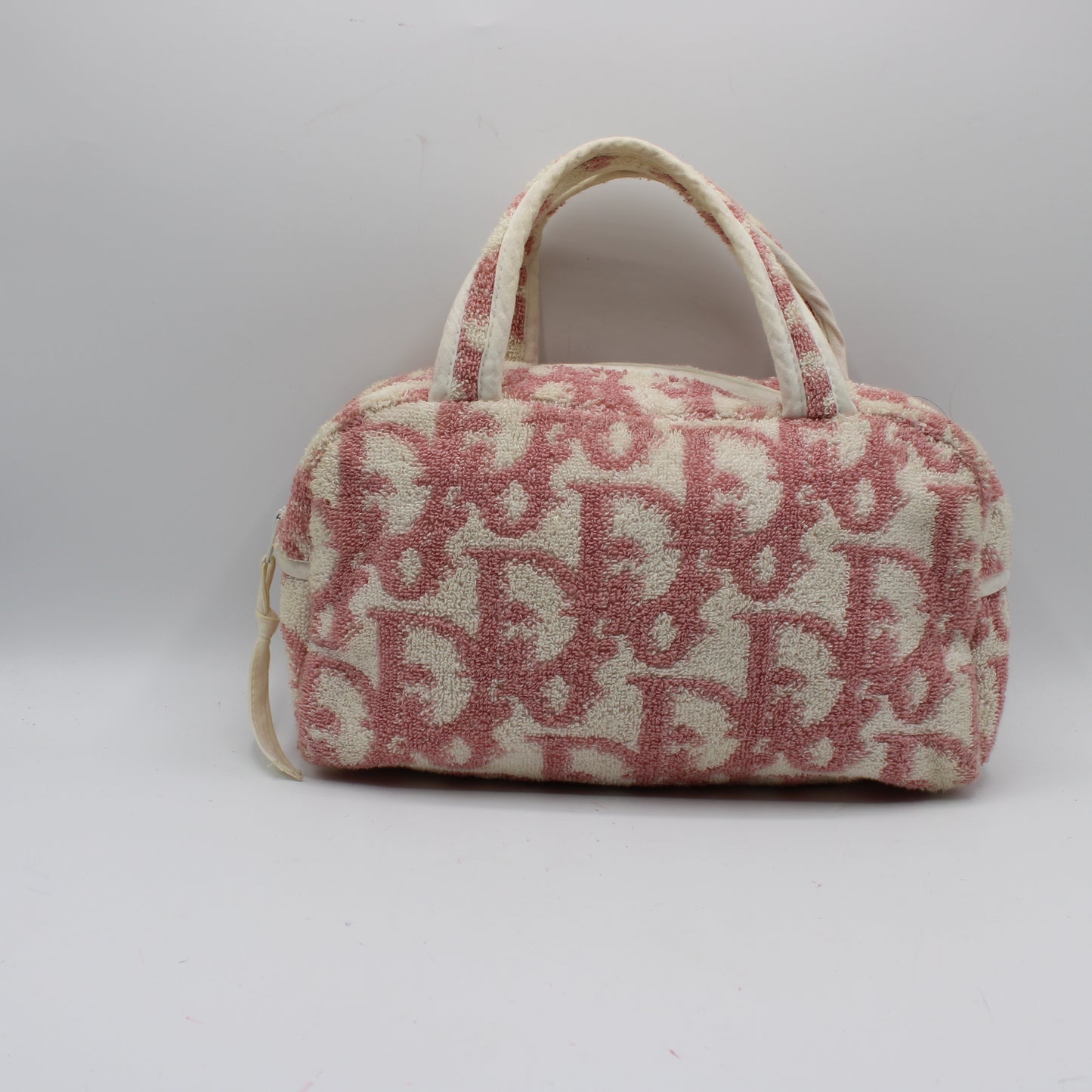 Christian Dior Pink Terry Cloth Logo Hand Bag