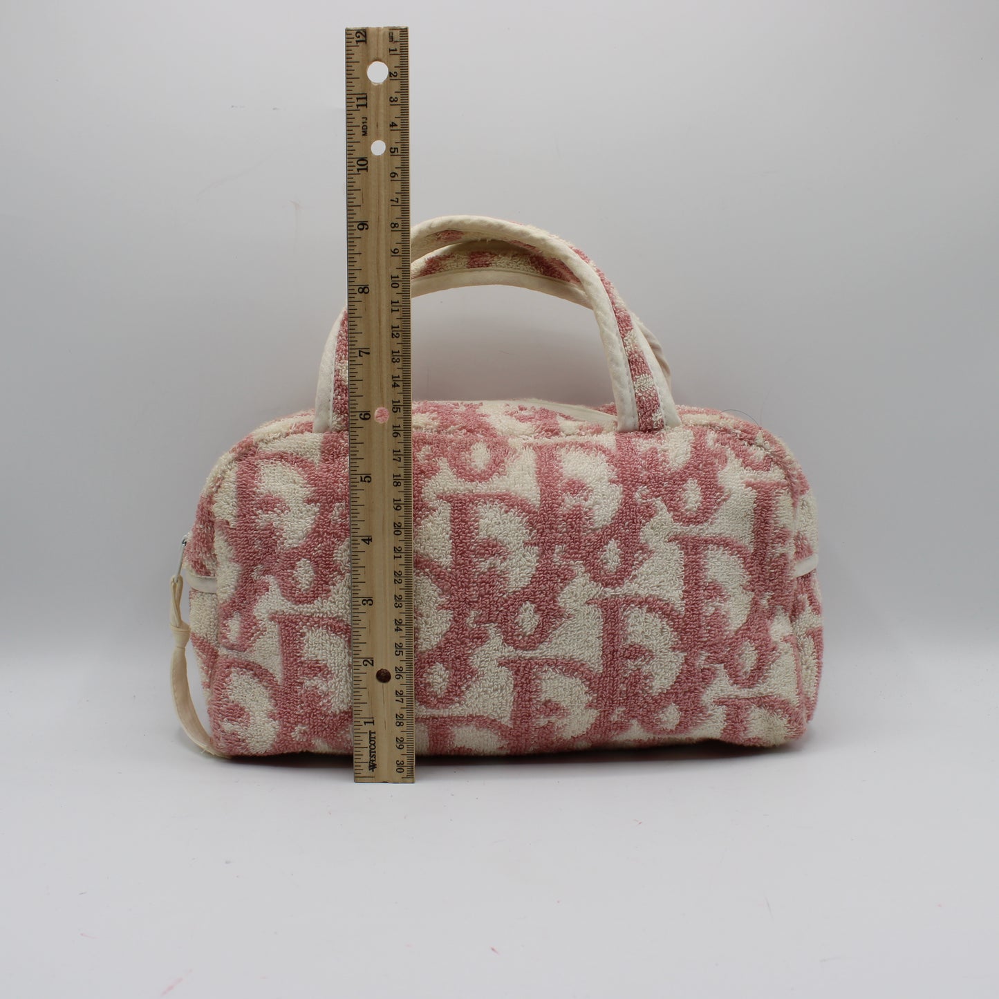 Christian Dior Pink Terry Cloth Logo Hand Bag