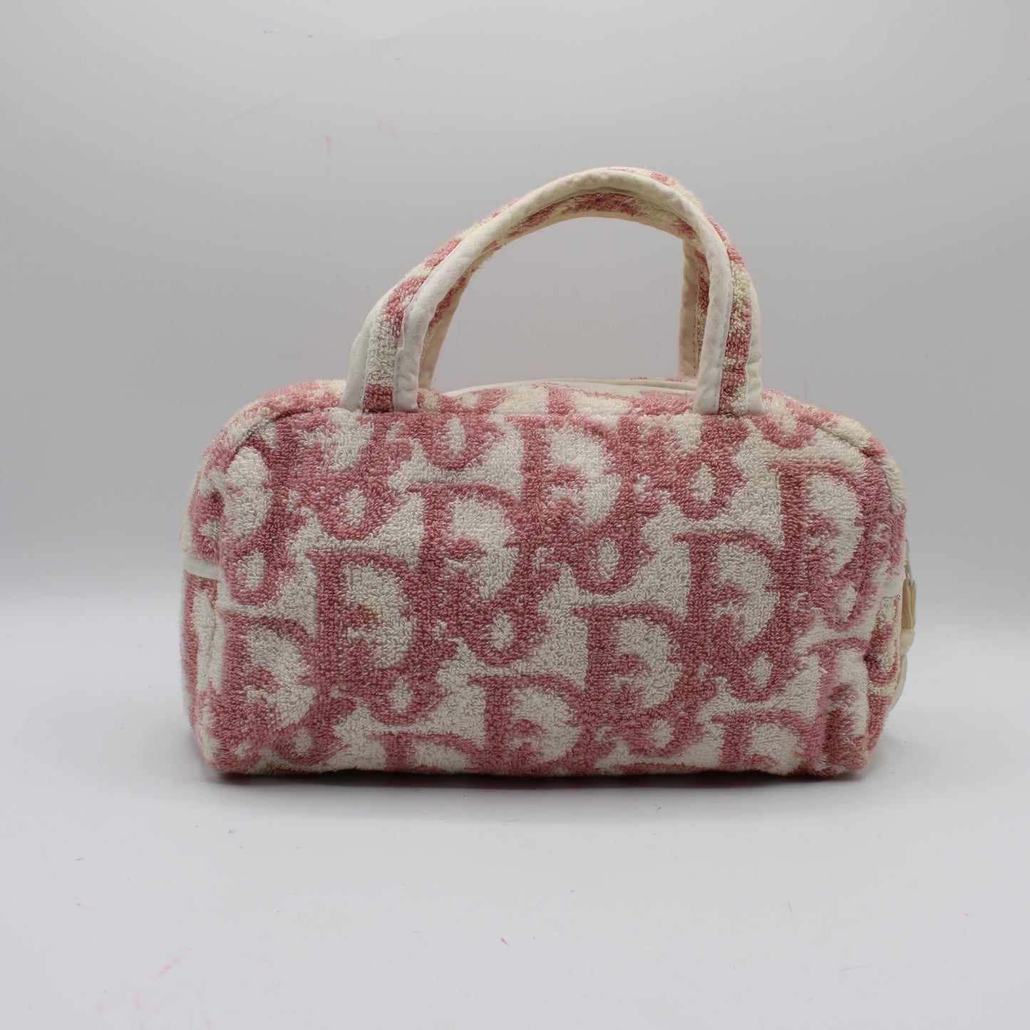Christian Dior Pink Terry Cloth Logo Hand Bag