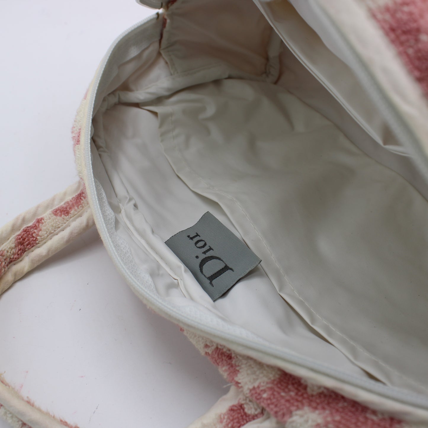 Christian Dior Pink Terry Cloth Logo Hand Bag