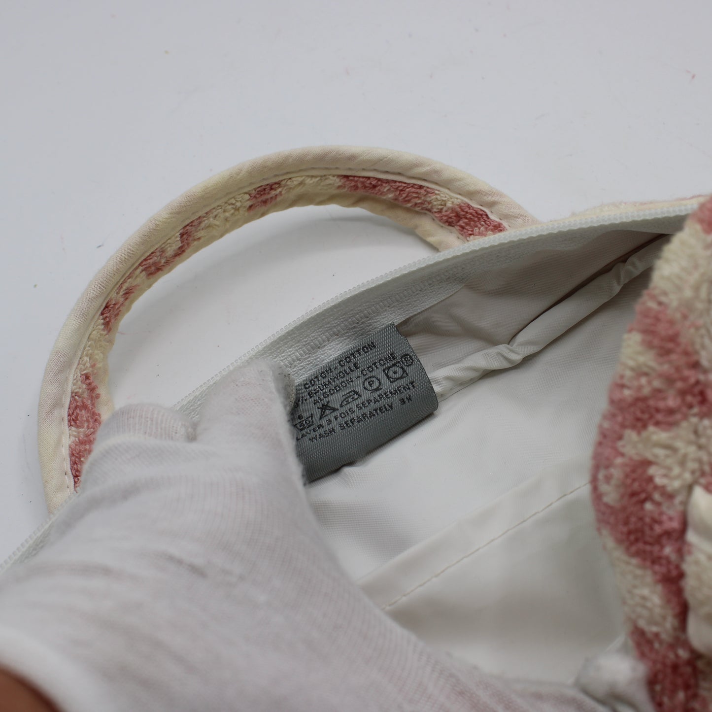 Christian Dior Pink Terry Cloth Logo Hand Bag