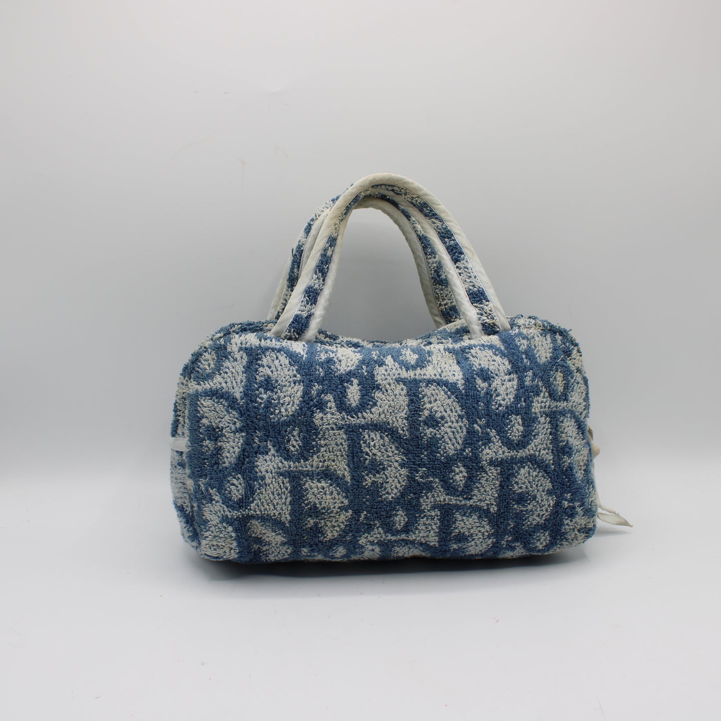 Christian Dior Blue Terry Cloth Number 2 Trotter Hand Bag