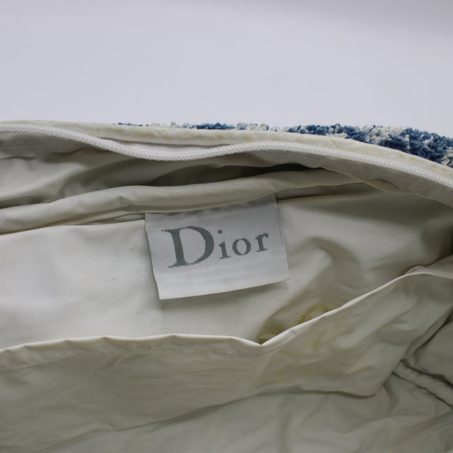 Christian Dior Blue Terry Cloth Number 2 Trotter Hand Bag