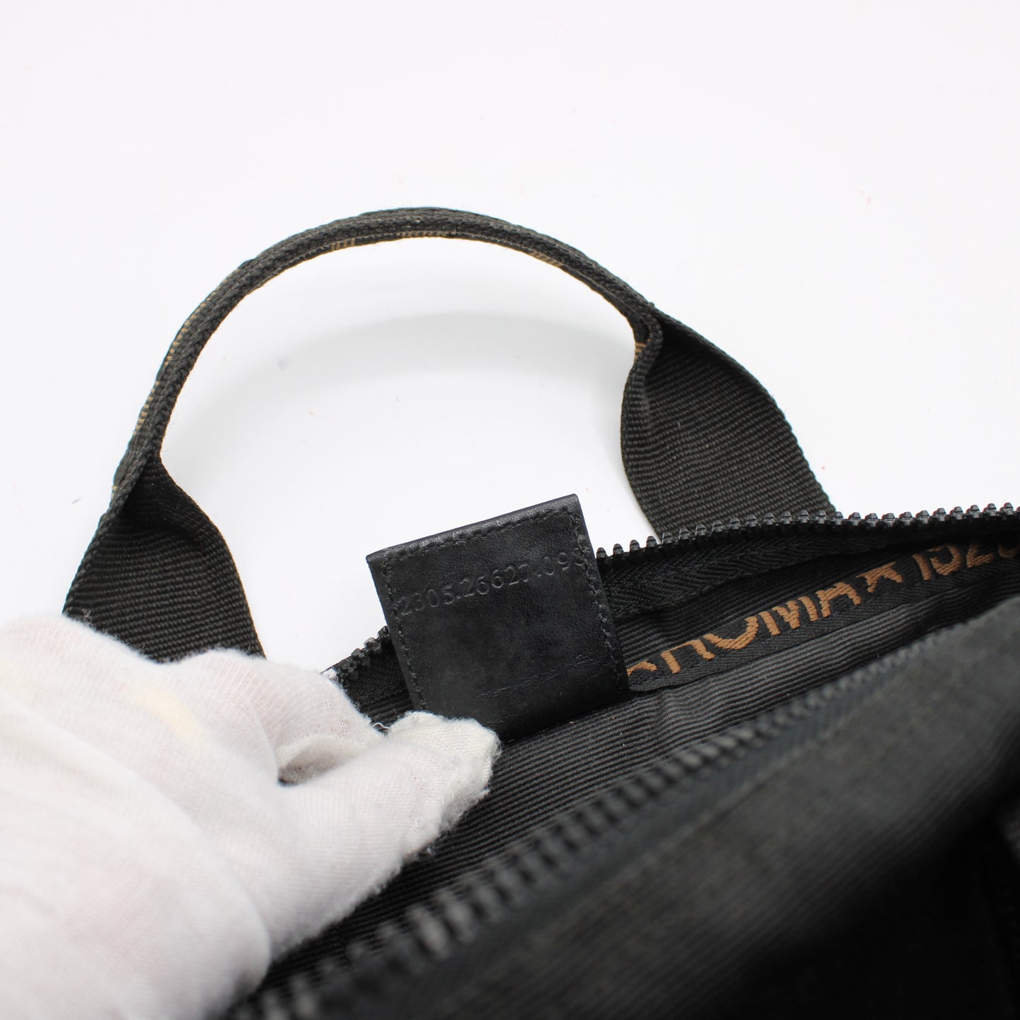 Fendi Black Nylon Canvas Roma Star Boston Crossbody Bag