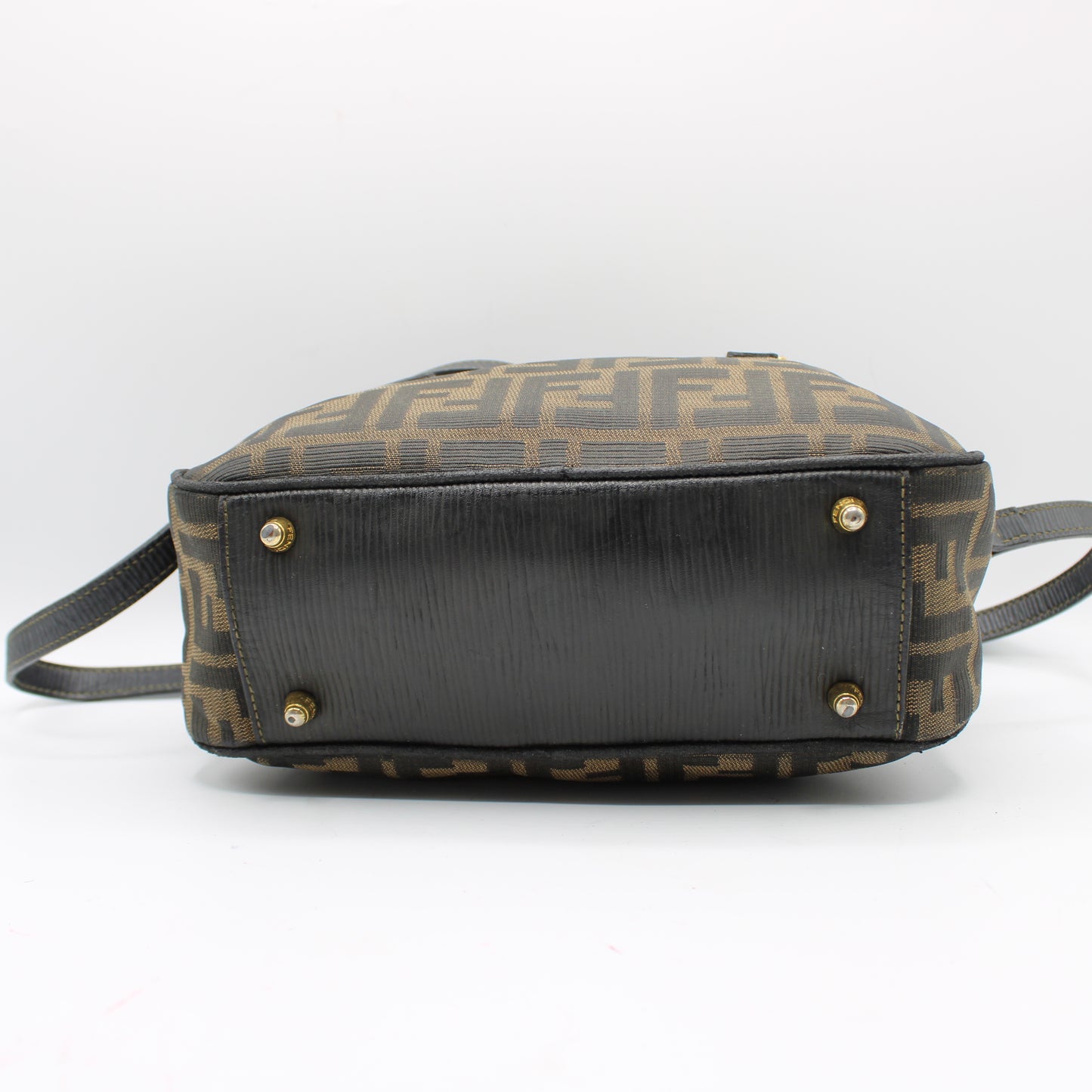 Fendi Brown Zucca Canvas Mini Boston Crossbody Bag