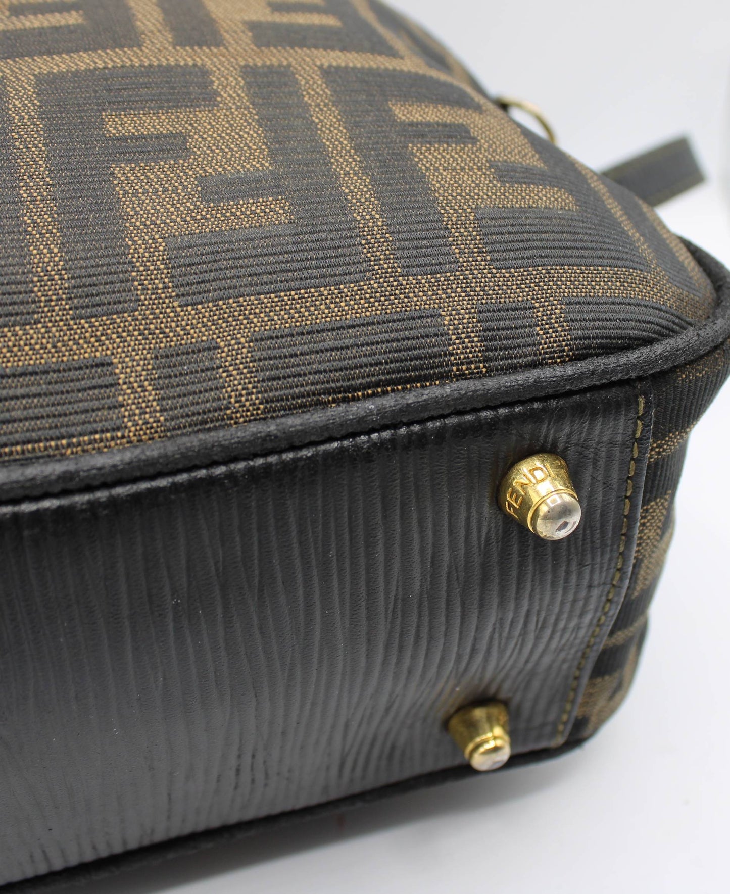 Fendi Brown Zucca Canvas Mini Boston Crossbody Bag