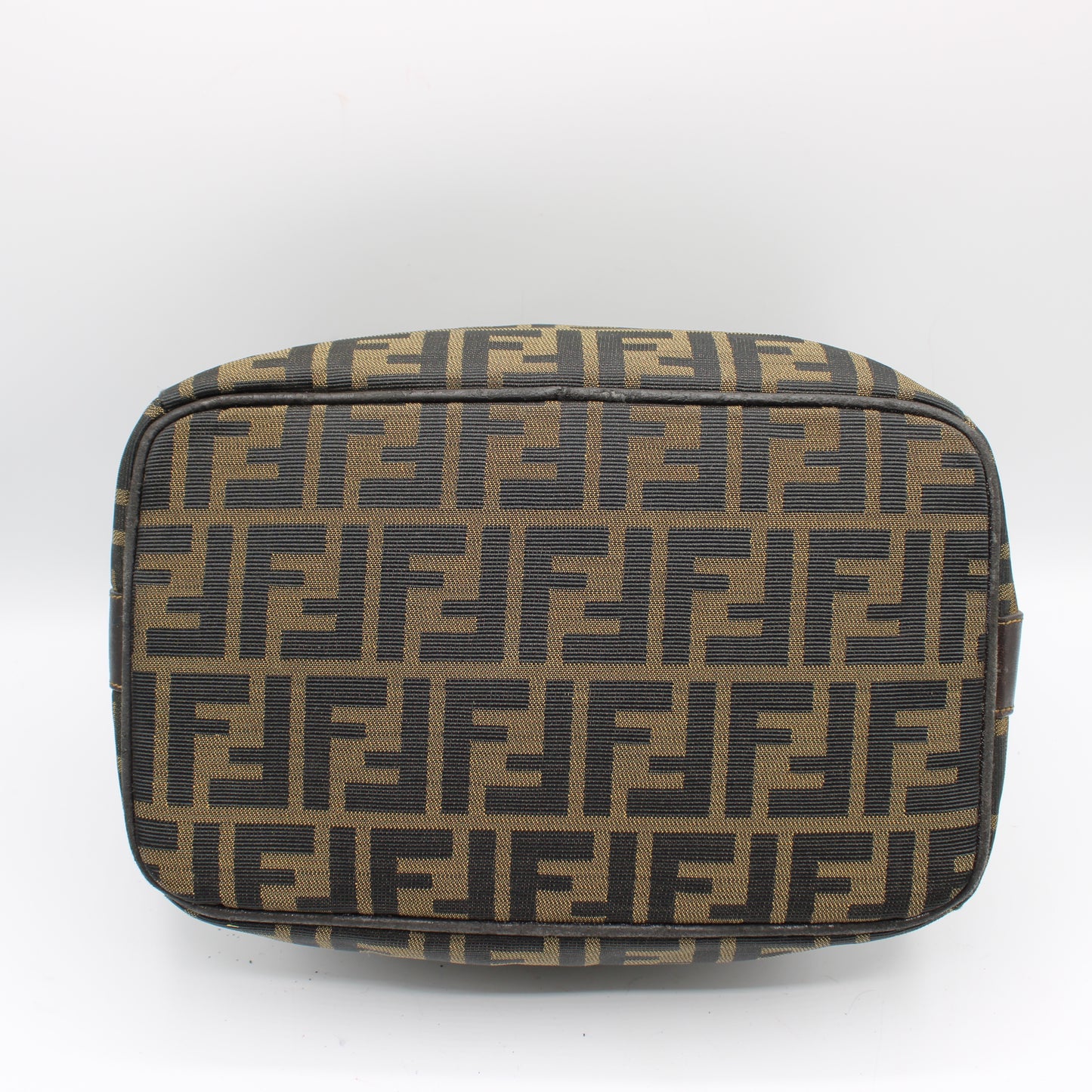 Fendi Brown Zucca Canvas Leather Lock Handbag