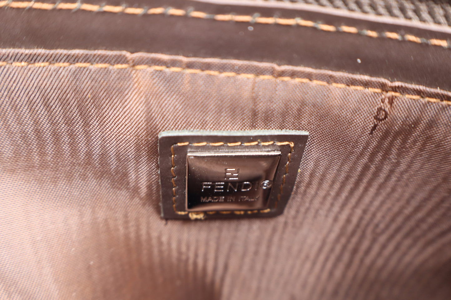 Fendi Brown Zucca Monogram Canvas Leather Shoulder Bag