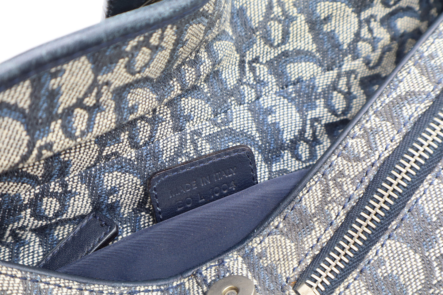 Christian Dior Navy Trotter Oblique Canvas Flap Shoulder Bag