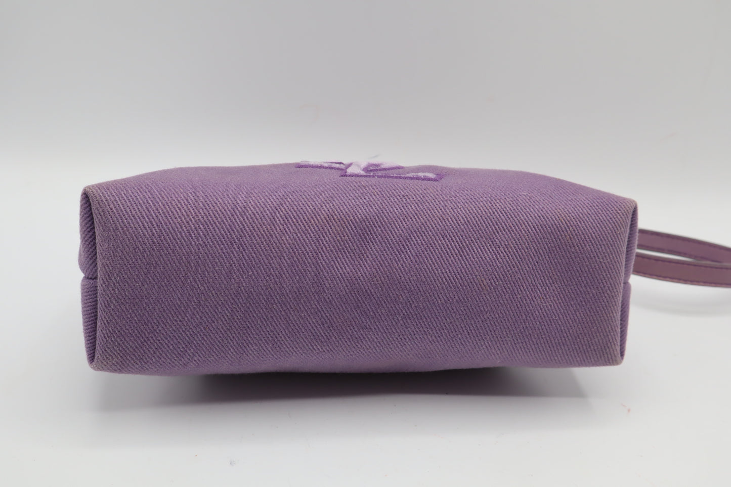 Yves Saint Laurent Purple Canvas Velvet Logo Shoulder Bag