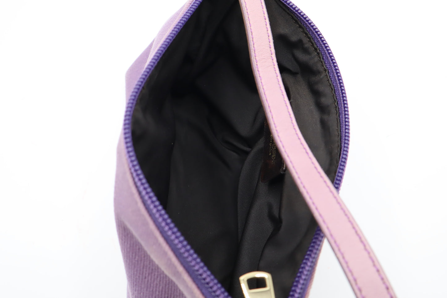 Yves Saint Laurent Purple Canvas Velvet Logo Shoulder Bag